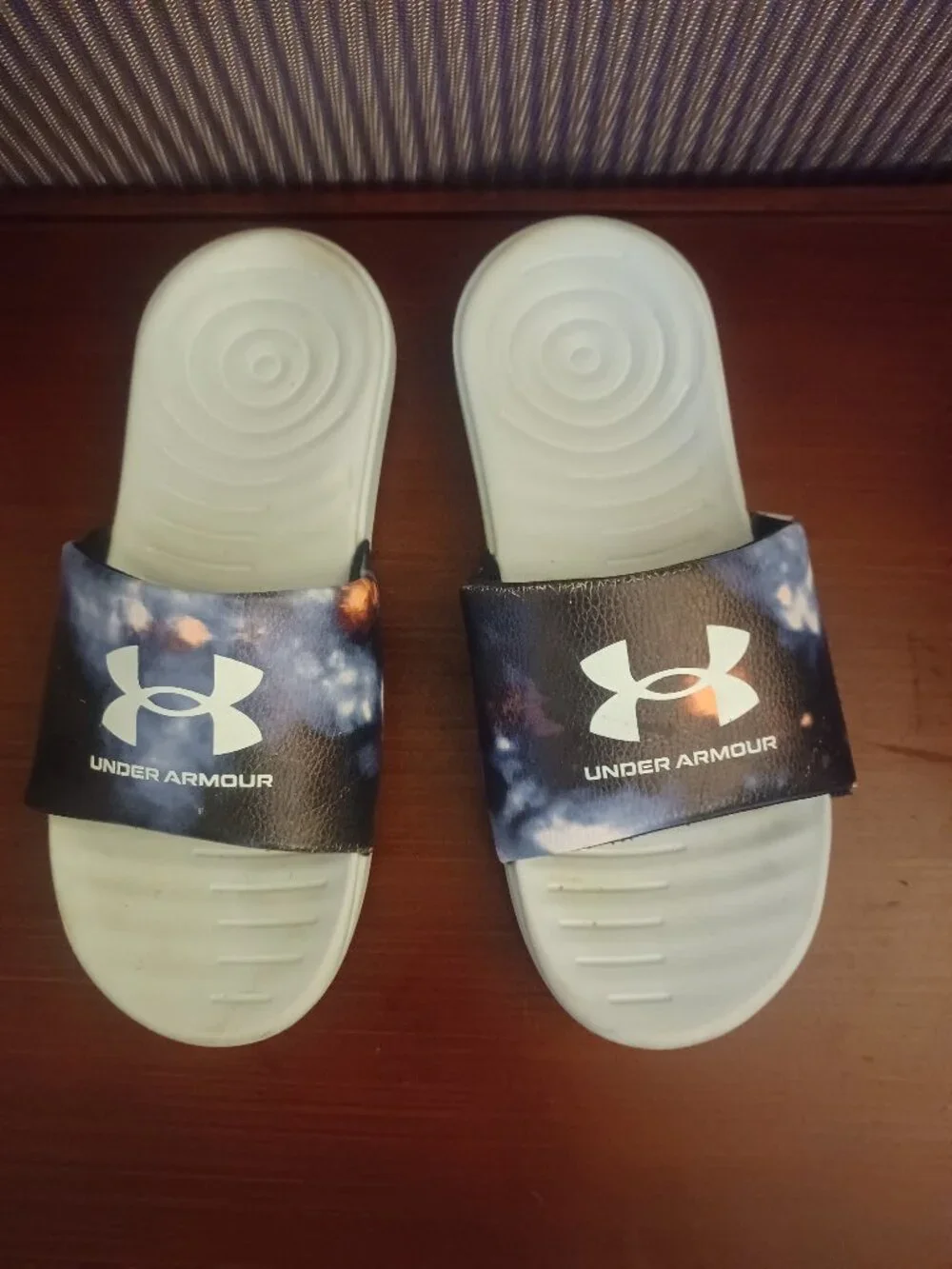 Under Armour Ansa Graphic Slides Sandals Blue Black Size 7